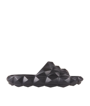 Valentino Garavani Black Rubber Slippers