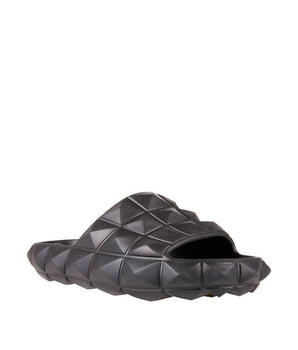Valentino Garavani Black Rubber Slippers