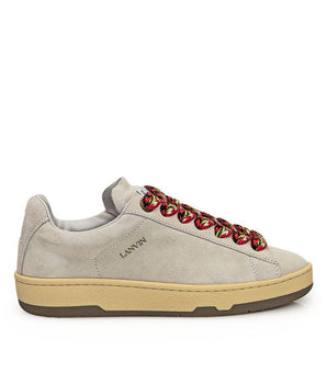 Lanvin Gray Leather Low Top Sneakers