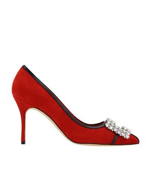Manolo Blahnik Red Leather High Heel Pumps