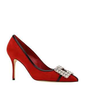 Manolo Blahnik Red Leather High Heel Pumps