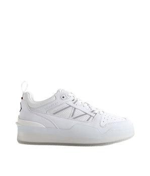 Moncler White Calfskin Low Top Sneakers