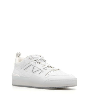 Moncler White Calfskin Low Top Sneakers