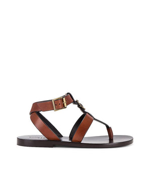 Saint Laurent Brown Calfskin Flip-Flop Sandals