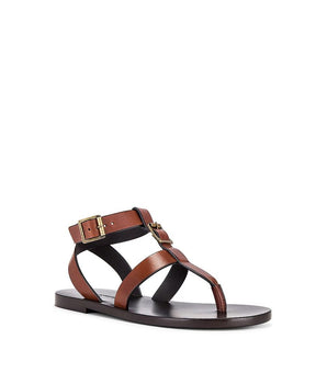 Saint Laurent Brown Calfskin Flip-Flop Sandals