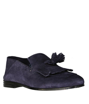 Salvatore Ferragamo Blue Calfskin Slip-On Loafers