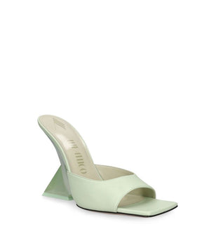 The Attico Green Calfskin Platform Sandals