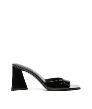 The Attico Black Calfskin Stiletto Heel Sandals