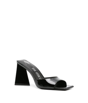 The Attico Black Calfskin Stiletto Heel Sandals