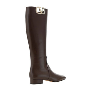 Valentino Garavani Brown Calfskin Over The Knee