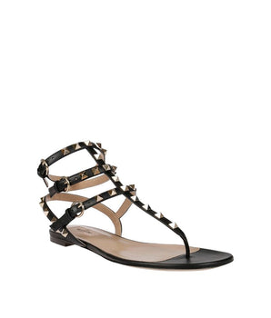 Valentino Garavani Black Calfskin Flip-Flop Sandals