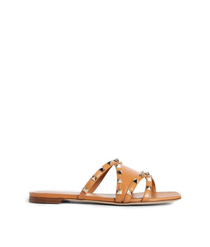 Valentino Garavani Brown Calfskin Strap-On Sandals