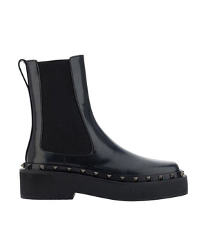 Valentino Garavani Black Calfskin Chelsea Boots