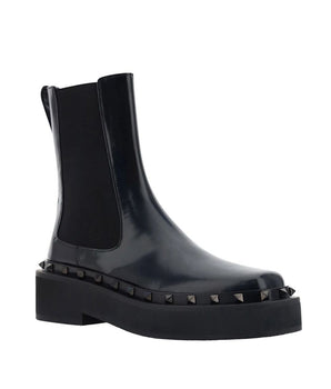 Valentino Garavani Black Calfskin Chelsea Boots