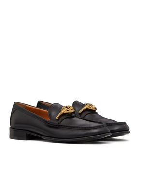 Valentino Garavani Black Calfskin Slip-On Loafers
