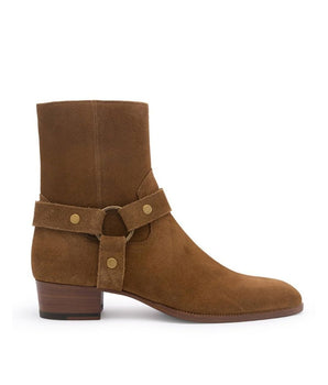 Saint Laurent Brown Calfskin Ankle Boots