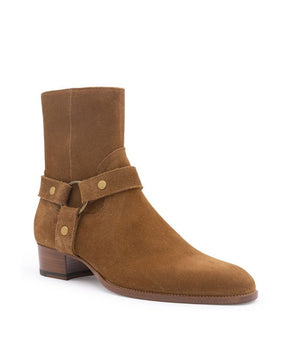 Saint Laurent Brown Calfskin Ankle Boots