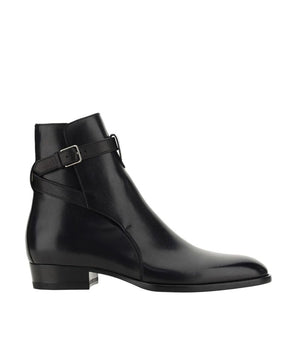 Saint Laurent Black Calfskin Ankle Boots