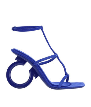 Salvatore Ferragamo Blue Calfskin Strap-On Sandals