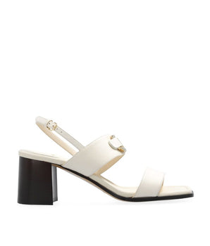Salvatore Ferragamo White Calfskin Strap-On Sandals
