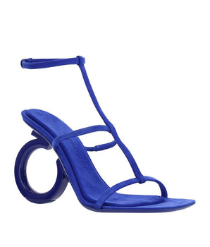 Salvatore Ferragamo Blue Calfskin Strap-On Sandals