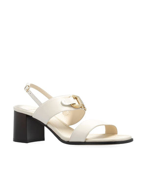 Salvatore Ferragamo White Calfskin Strap-On Sandals