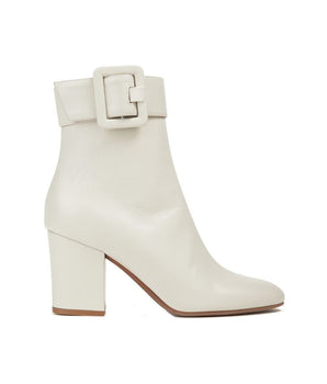 Sergio Rossi White Lamb Leather Ankle Boots