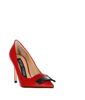Sergio Rossi Red Calfskin High Heel Pumps