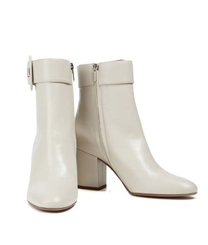 Sergio Rossi White Lamb Leather Ankle Boots