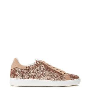 Sergio Rossi Rose Gold Fabric Low Top Sneakers
