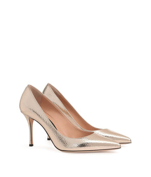 Sergio Rossi Rose Gold Calfskin High Heel Pumps