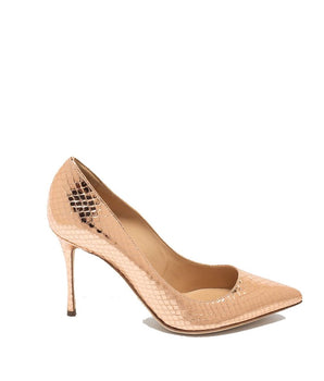 Sergio Rossi Rose Gold Calfskin High Heel Pumps