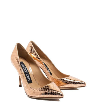 Sergio Rossi Rose Gold Calfskin High Heel Pumps