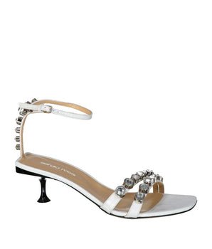 Sergio Rossi White Calfskin Strap-On Sandals