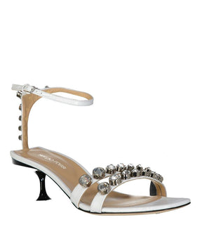 Sergio Rossi White Calfskin Strap-On Sandals