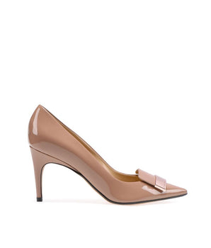 Sergio Rossi Beige Lamb Leather High Heel Pumps