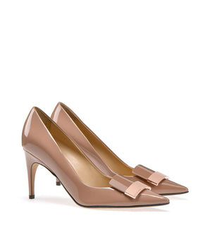 Sergio Rossi Beige Lamb Leather High Heel Pumps