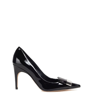 Sergio Rossi Black Calfskin High Heel Pumps