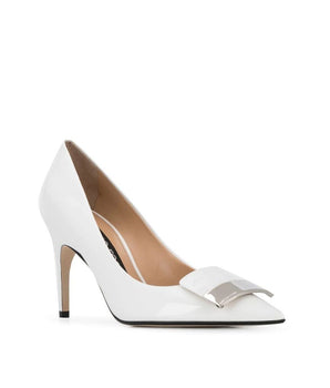 Sergio Rossi White Calfskin High Heel Pumps