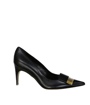 Sergio Rossi Black Calfskin High Heel Pumps