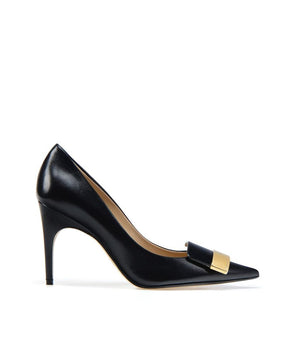 Sergio Rossi Black Calfskin High Heel Pumps