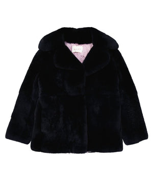 Alberta Ferretti Blue Rabbit Fur Coat