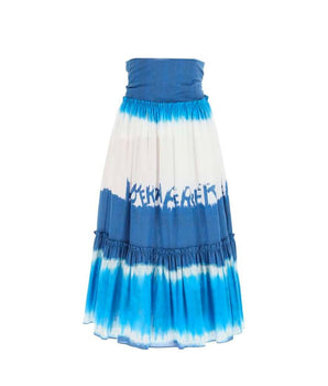 Alberta Ferretti Blue Cotton Midi Skirt
