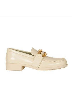 Bottega Veneta White Calfskin Slip-On Loafers