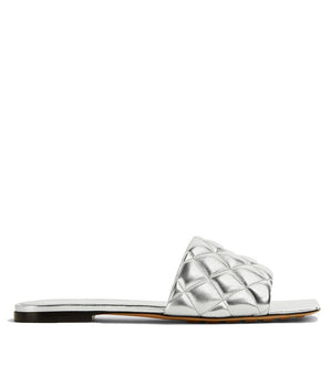 Bottega Veneta Silver Calfskin Slippers