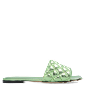 Bottega Veneta Green Calfskin Sandals