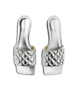 Bottega Veneta Silver Calfskin Slippers