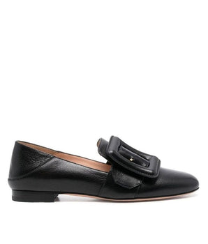 Bally Black Calfskin Slip-On Loafers