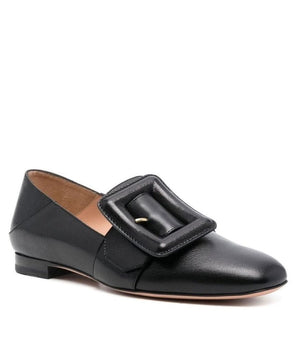 Bally Black Calfskin Slip-On Loafers