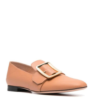 Bally Beige Calfskin Slip-On Loafers